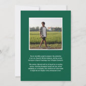 Moderne Groene Mannelijke Foto Afstuderen Aankondiging (Achterkant)