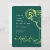 Moderne Groene Margarita Fiesta Verjaardagsfeest Kaart (Voorkant)