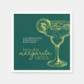 Moderne Groene Margarita Fiesta Verjaardagsfeest Servet (Voorkant)