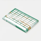 Moderne Groene Marmeren Weelijkse Schoolrooster Post-it® Notes (Schuin)