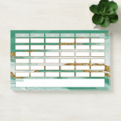 Moderne Groene Marmeren Weelijkse Schoolrooster Post-it® Notes (Kantoor)