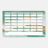 Moderne Groene Marmeren Weelijkse Schoolrooster Post-it® Notes (Voorkant)