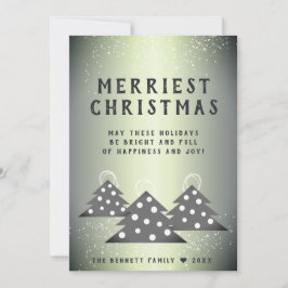 Moderne groene metalen kerstboom allerkerstelijkst feestdagenkaart