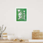 Moderne groene, milieuvriendelijke Abstracte Art C Poster (Keuken)