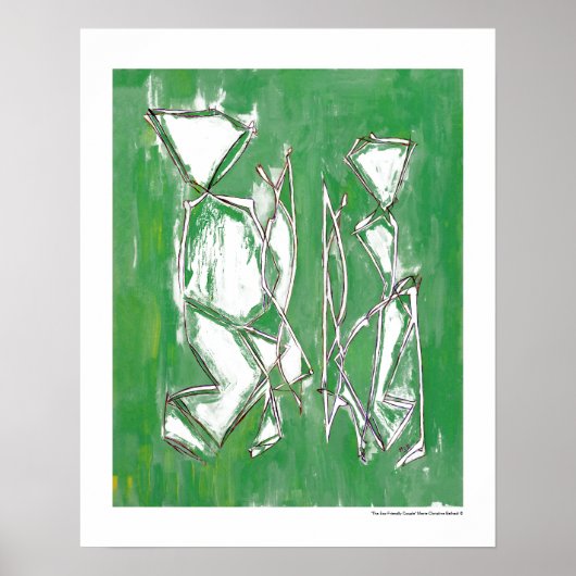 Moderne groene, milieuvriendelijke Abstracte Art C Poster (Voorkant)