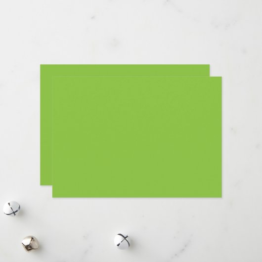 Moderne groene minimalistische kerstkaart (Voorkant / Achterkant in situ)