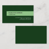 Moderne groene minimalistische laptop visitekaartje (Voorkant / Achterkant)