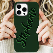Moderne groene minimalistische scriptnaam Case-Mate iPhone case