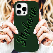 Moderne groene minimalistische scriptnaam Case-Mate iPhone case