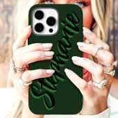 Moderne groene minimalistische scriptnaam Case-Mate iPhone case
