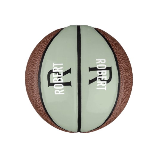Moderne groene monogram, basketbal (Verticaal)
