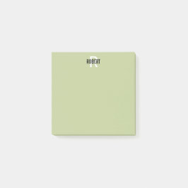 Moderne groene monogram naam van sage post-it note