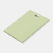Moderne groene monogram post-it® notes (Schuin)