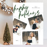 Moderne groene multi foto collage borstel Happy Feestdagenkaart<br><div class="desc">***dit ontwerp maakt deel uit van een bijpassend collectie sjabloon** __________________________ Deze ontwerpoptie is volledig bewerkbaar / aanpasbaar door u als klant - Klik op Verdere knop personaliseren als u het ontwerp wilt verplaatsen, toevoegen, verwijderen of significante wijzigingen wilt aanbrengen _______________________ *Als u nog vragen over het ontwerp hebt of...</div>