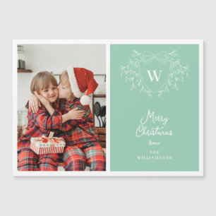 Moderne groene munt witte kam foto magnetische kaa