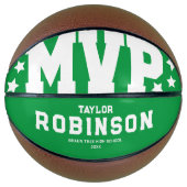 Moderne groene MVP-basketbalgeschenk Basketbal (Voorkant)