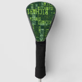 Moderne groene naam, typografie golfheadcover (Voorkant)
