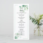 Moderne groene natuurlijke botanische patroon brui menu (Staand voorkant)