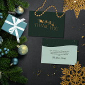 Moderne groene nep gouden kerst bedankkaart
