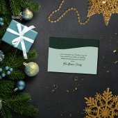Moderne groene nep gouden kerst bedankkaart