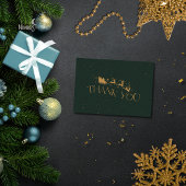 Moderne groene nep gouden kerst bedankkaart