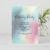 Moderne groene nevel vervaagd Waterverf Verjaardag Kaart (Staand voorkant)