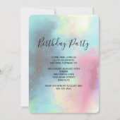 Moderne groene nevel vervaagd Waterverf Verjaardag Kaart (Voorkant)