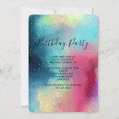 Moderne groene nevel Waterverf Abstract Verjaardag Kaart (Voorkant)