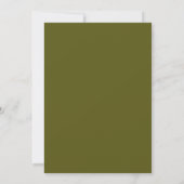 Moderne groene olijfboom achtergrond bruiloft kaart (Achterkant)
