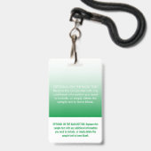 Moderne groene Ombre Professional Foto Name Tag Badge (Achterkant met lanyard)
