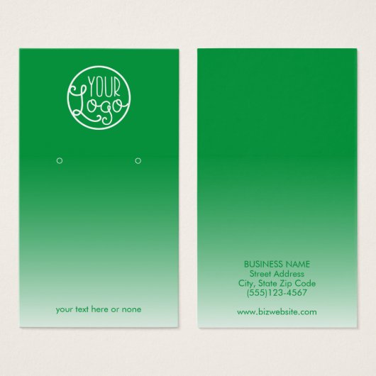 Moderne Groene Ombre Uw Logo oorringen de Kaart va (Voorkant /achterkant)