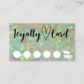 Moderne groene Opal Customer Loyalty Kaart Visitekaartje (Voorkant)