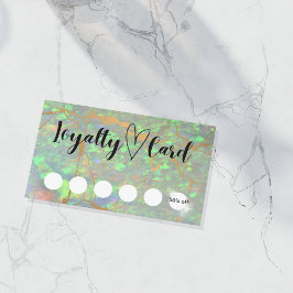 Moderne groene Opal Customer Loyalty Kaart Visitekaartje