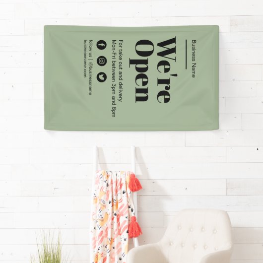 Moderne groene open voor bedrijven Levering result Spandoek (Insitu)