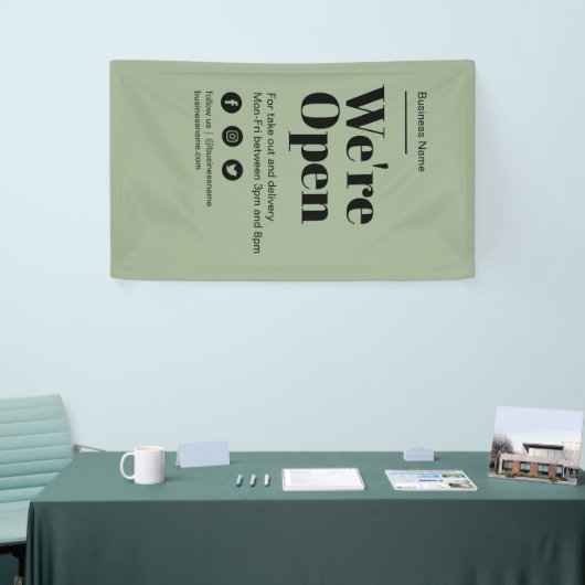 Moderne groene open voor bedrijven Levering result Spandoek (Beurs)