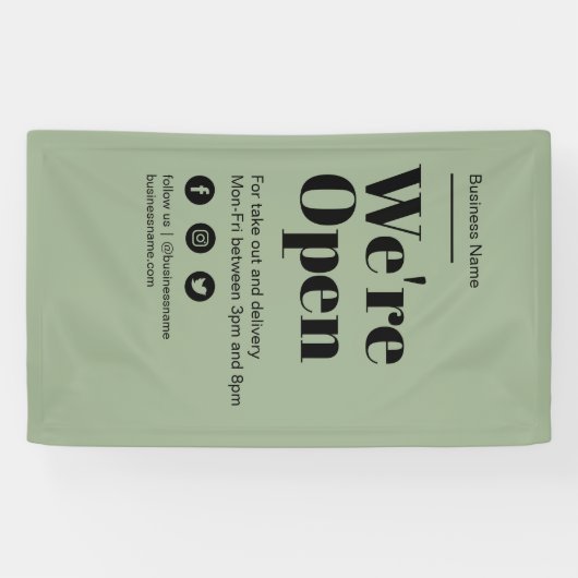 Moderne groene open voor bedrijven Levering result Spandoek (Horizontaal)