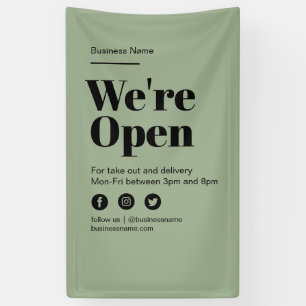 Moderne groene open voor bedrijven Levering result Spandoek
