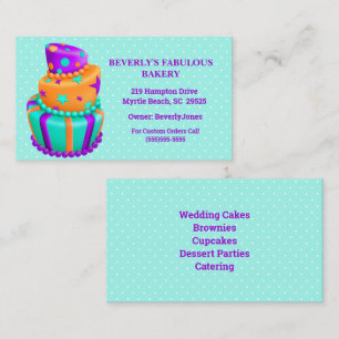 Moderne groene Oranje Paarse taart bakkerij Visitekaartje