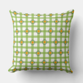 Moderne groene oranje ruit kussen