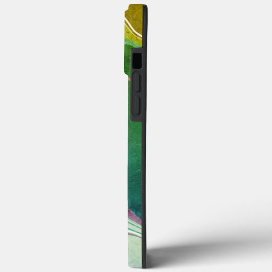 Moderne Groene Paarse Abstracte Naam Retro Case-Mate iPhone Case (Achterkant / Links)