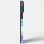 Moderne Groene Paarse Abstracte Naam Retro Case-Mate iPhone Case (Achterkant / Rechts)