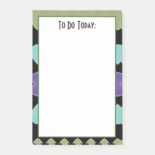 Moderne groene paarse en blauwgroen post-it® notes (Voorkant)