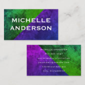 Moderne groene Paarse kleurenblokken Visitekaartje (Voorkant / Achterkant)