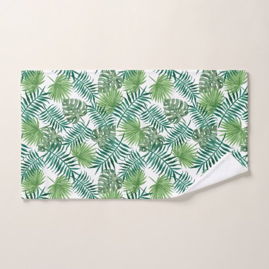 Moderne groene palmbladeren bad handdoek (Handdoek)