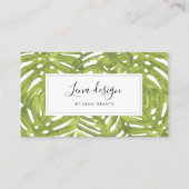 Moderne groene palmboombladeren visitekaartje (Voorkant)