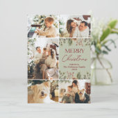 Moderne Groene Pastel 5 Foto Kerst Kaart (Staand voorkant)
