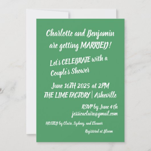 Moderne groene penseel met hoge tinten kaart (Voorkant)