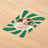 Moderne groene pepermunt wervelvakantie acryl uitnodigingen (Laagn)