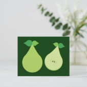 Moderne groene peren briefkaart (Staand voorkant)
