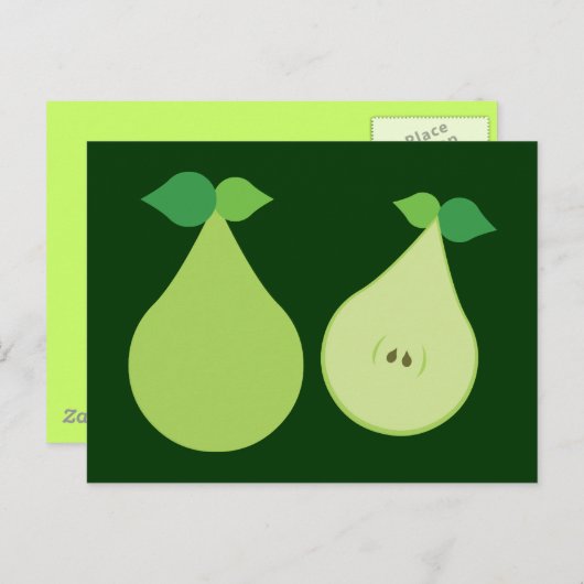 Moderne groene peren briefkaart (Voorkant / Achterkant)